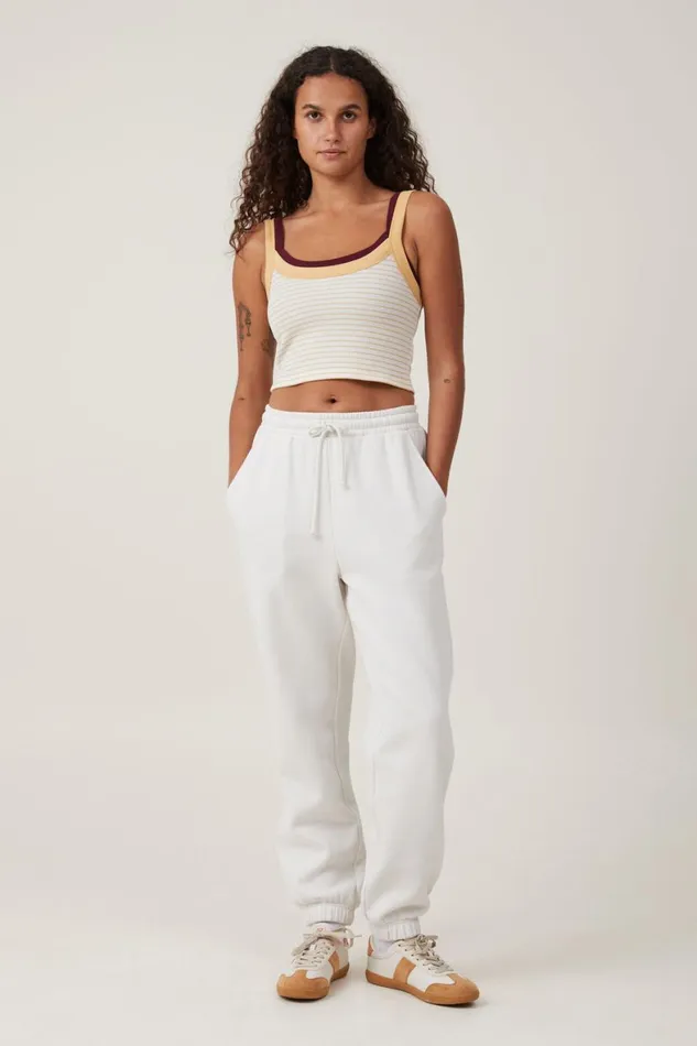 Women Tops Cotton On Willa Waffle Cami Chloe Stripe Porcelaingold Rush