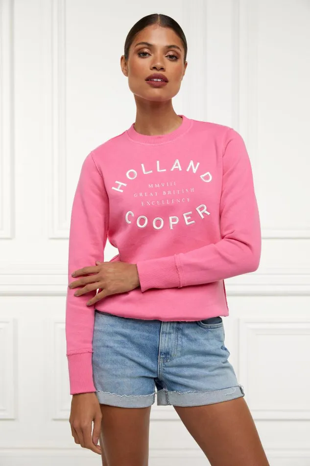 Women Varsity Crew Peony Pink Holland Cooper Sweatshirts