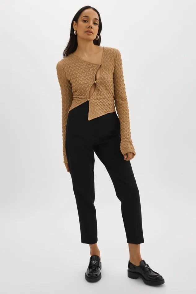 Women VENERA CutOut Top Wheat LAMARQUE Tops Women VENERA CutOut Top Wheat LAMARQUE Tops