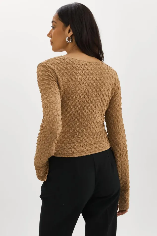Women VENERA CutOut Top Wheat LAMARQUE Tops Women VENERA CutOut Top Wheat LAMARQUE Tops