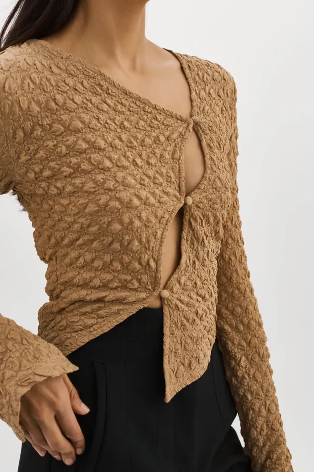 Women VENERA CutOut Top Wheat LAMARQUE Tops Women VENERA CutOut Top Wheat LAMARQUE Tops