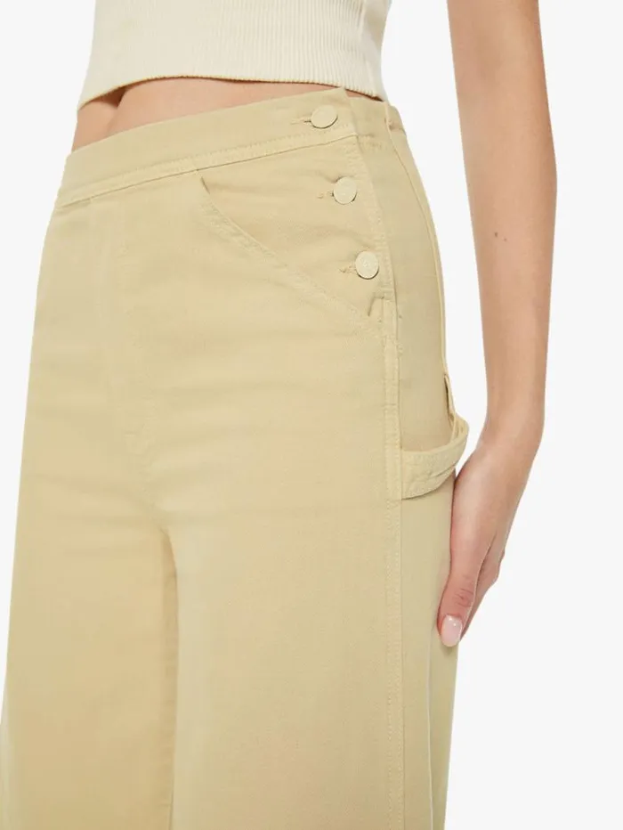 Women Wide Leg Mother Denim The Main Sail Sneak Fray Brown