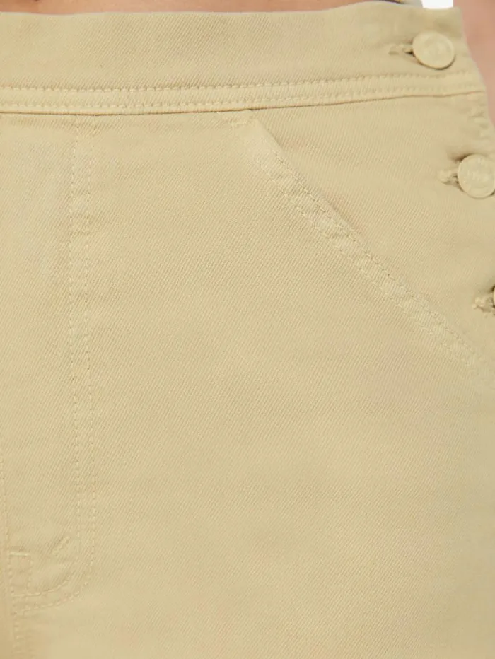 Women Wide Leg Mother Denim The Main Sail Sneak Fray Brown