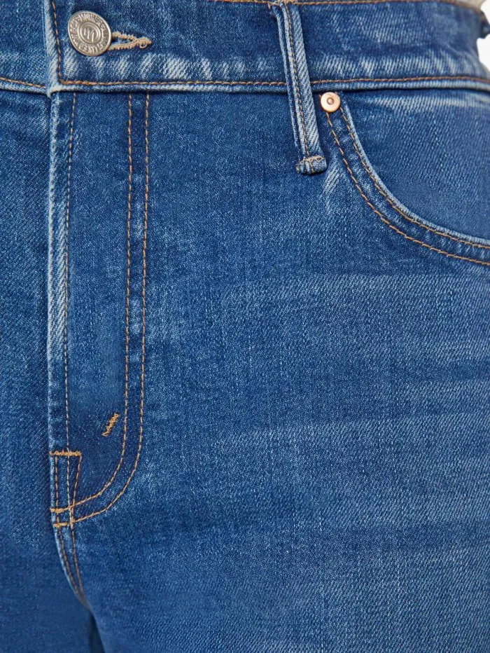 Women Wide Leg Mother Denim The Swisher Sneak Fray Blue