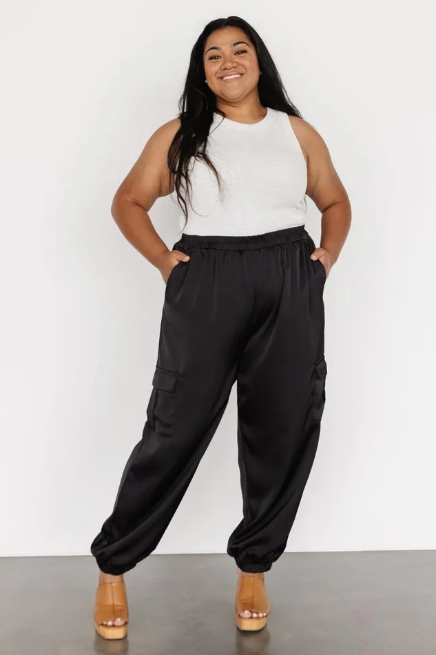 Women William Satin Jogger Pants Black Baltic Born Pants Women William Satin Jogger Pants Black Baltic Born Pants