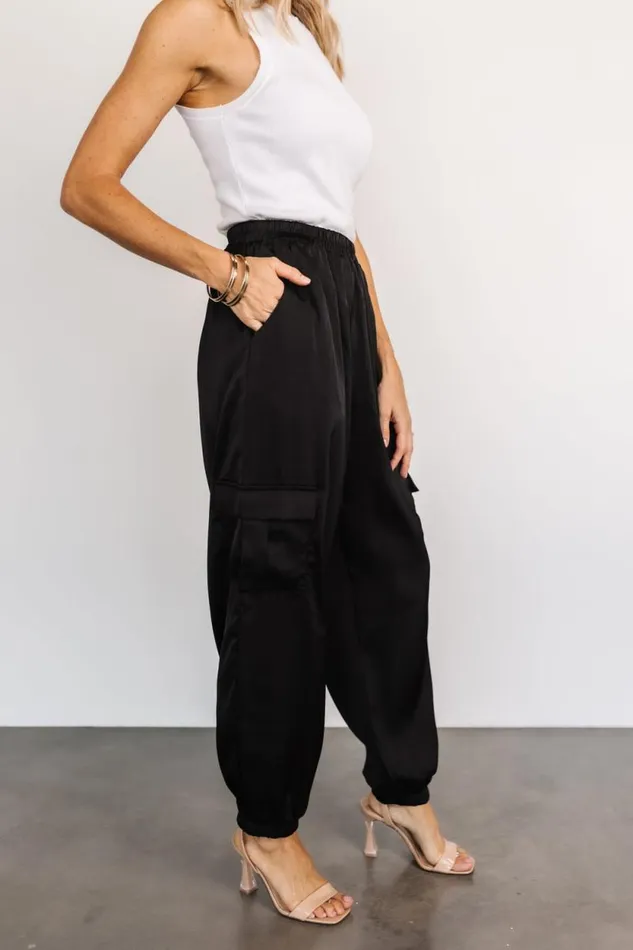 Women William Satin Jogger Pants Black Baltic Born Pants Women William Satin Jogger Pants Black Baltic Born Pants