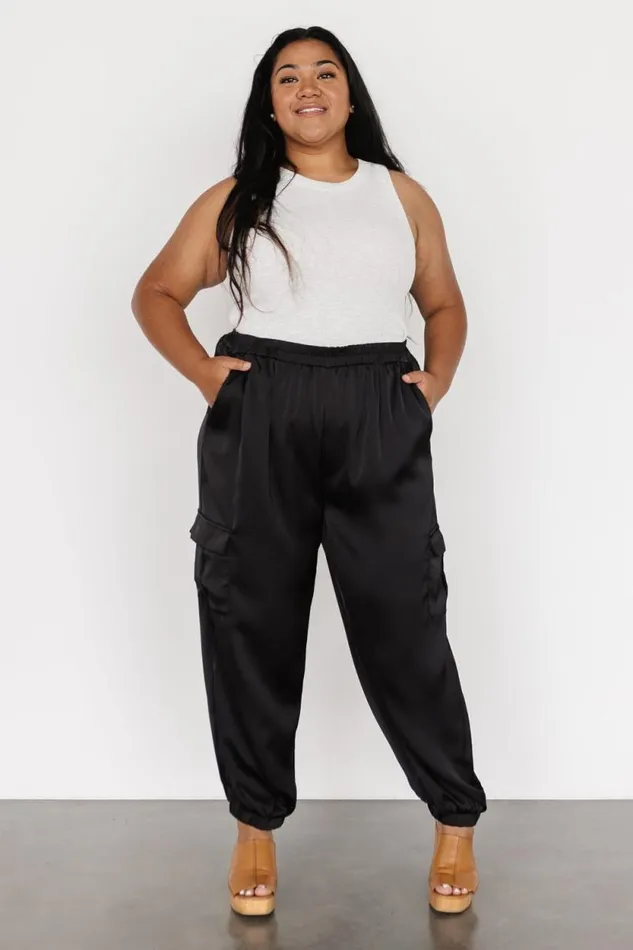 Women William Satin Jogger Pants Black Baltic Born Pants Women William Satin Jogger Pants Black Baltic Born Pants