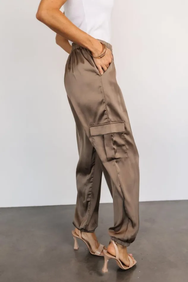 Women William Satin Jogger Pants Olive Baltic Born Pants Women William Satin Jogger Pants Olive Baltic Born Pants