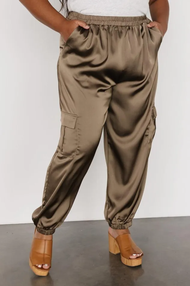 Women William Satin Jogger Pants Olive Baltic Born Pants Women William Satin Jogger Pants Olive Baltic Born Pants
