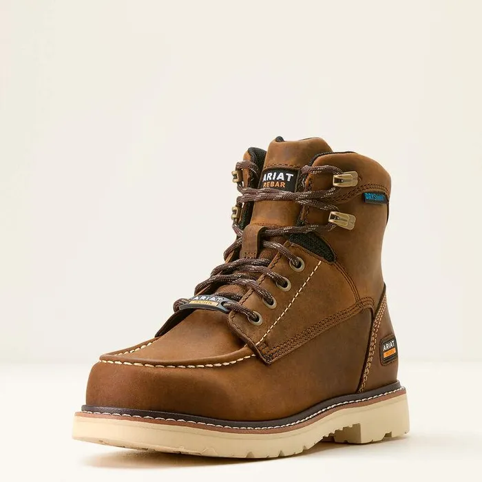 Women Work Boots and Shoes Ariat Rebar Lift Waterproof Work Boot Distressed Brown