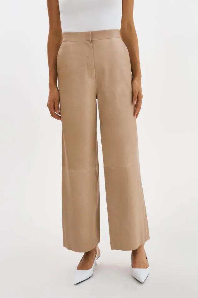 Women YAREN Leather Pants Beige LAMARQUE Pants and Shorts Women YAREN Leather Pants Beige LAMARQUE Pants and Shorts