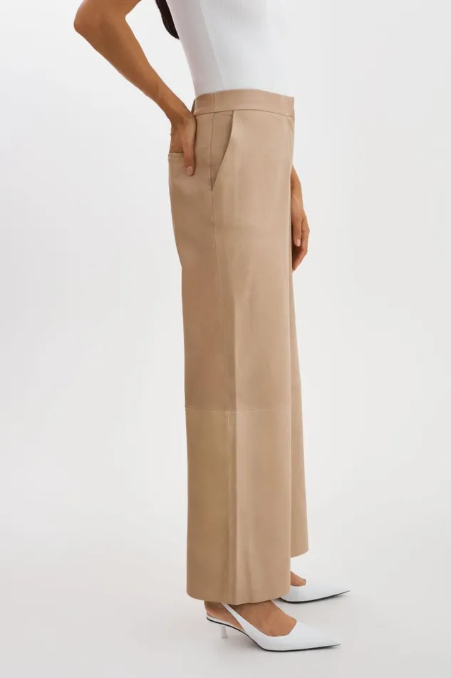 Women YAREN Leather Pants Beige LAMARQUE Pants and Shorts Women YAREN Leather Pants Beige LAMARQUE Pants and Shorts