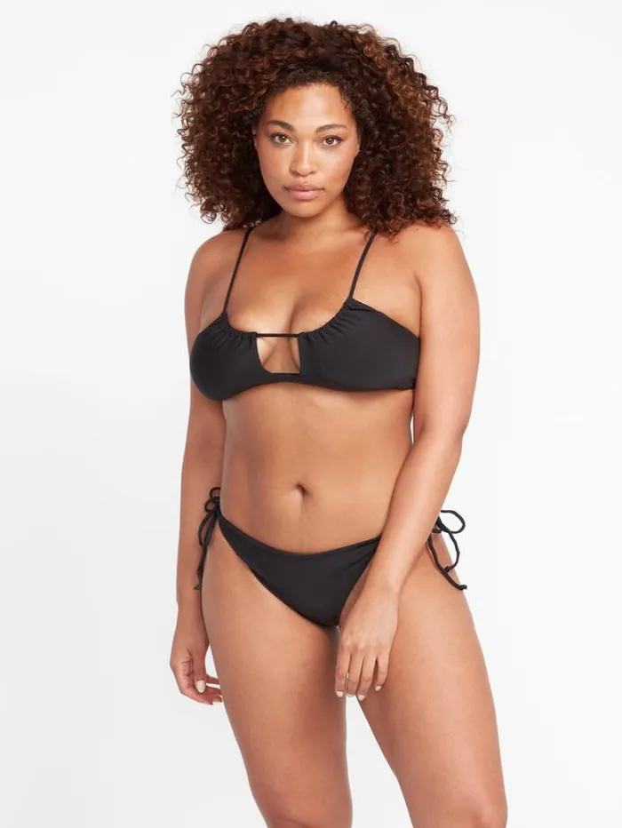 Womens Bikinis Volcom Simply Seamless Scoop Bikini Top 8211 Black