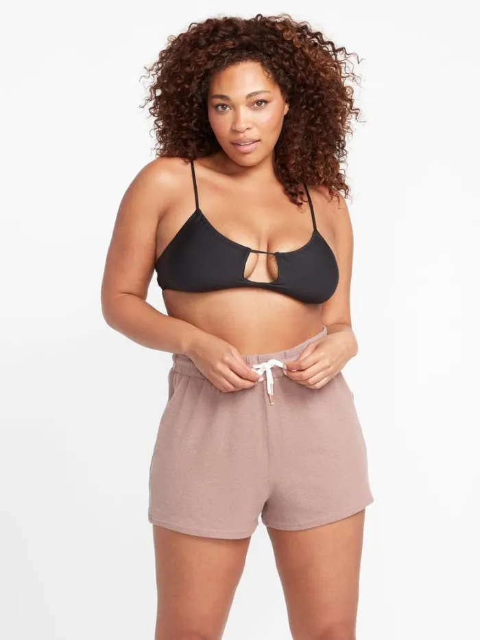 Womens Bikinis Volcom Simply Seamless Scoop Bikini Top 8211 Black