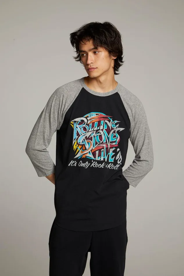 Womens Music Chaser Brand Rolling Stones Live 03978 Basball Raglan Tee