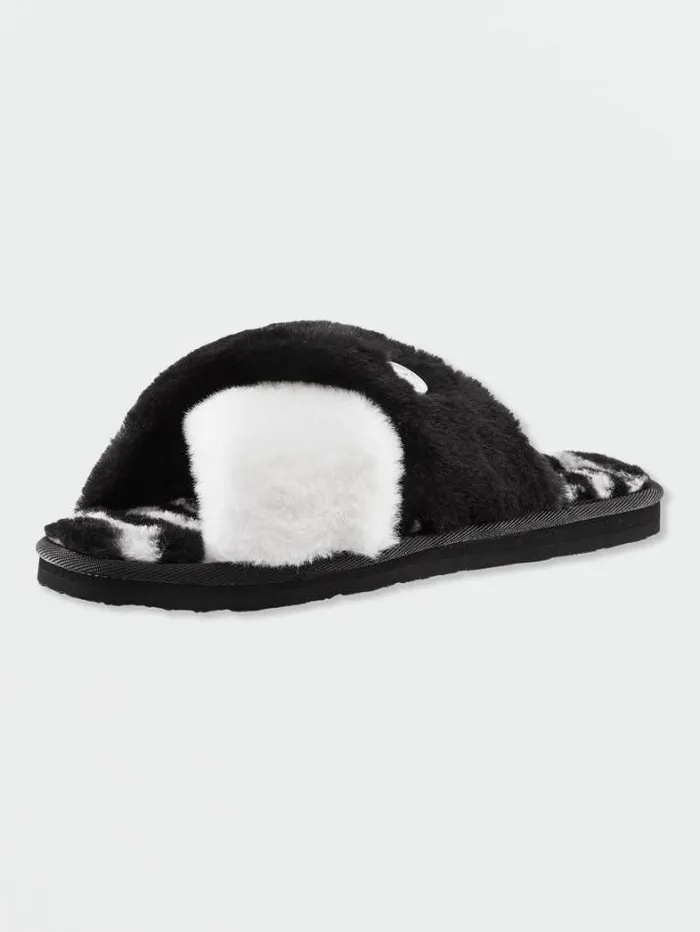 Womens Slippers Volcom Lived In Lounge Slippers 8211 Black White