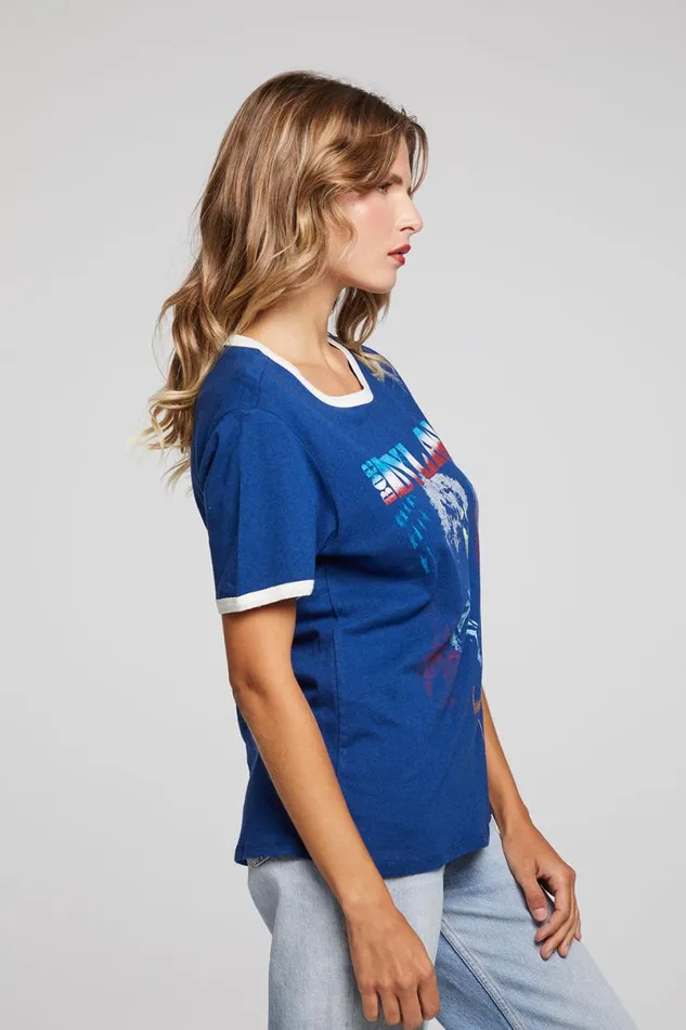 Womens Tops Chaser Brand Bob Dylan Stars And Stripes Praiano Tee