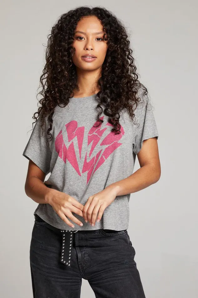 Womens Tops Chaser Brand Broken Heart Tee