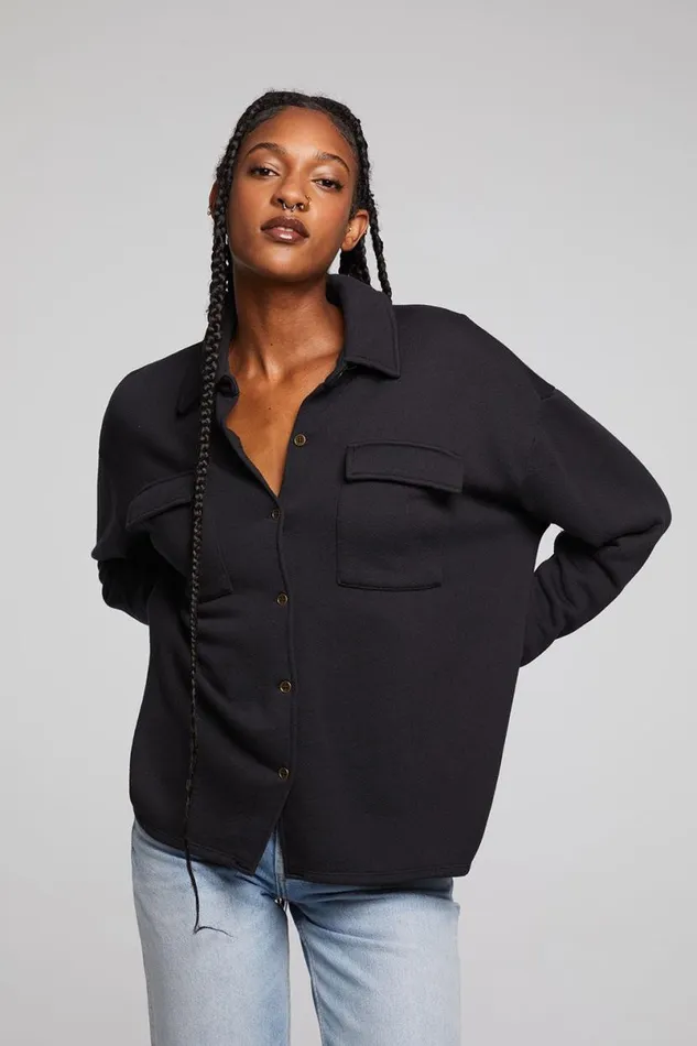 Womens Tops Chaser Brand Hyde Licorice Button Down