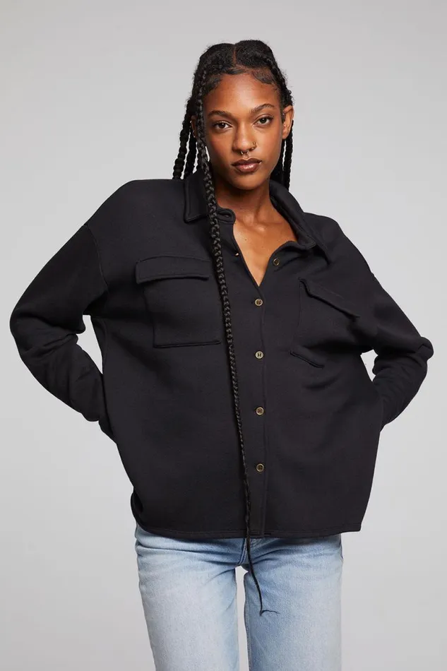 Womens Tops Chaser Brand Hyde Licorice Button Down