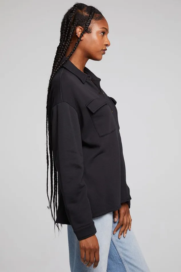 Womens Tops Chaser Brand Hyde Licorice Button Down