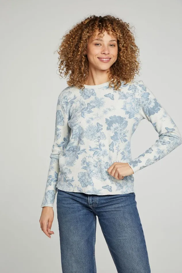 Womens Tops Chaser Brand Long Sleeve Crew Neck Tee