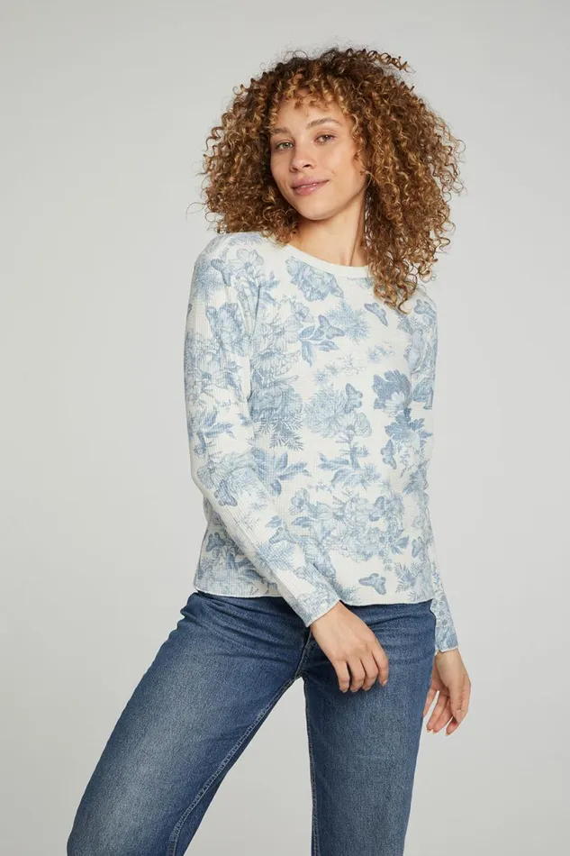 Womens Tops Chaser Brand Long Sleeve Crew Neck Tee