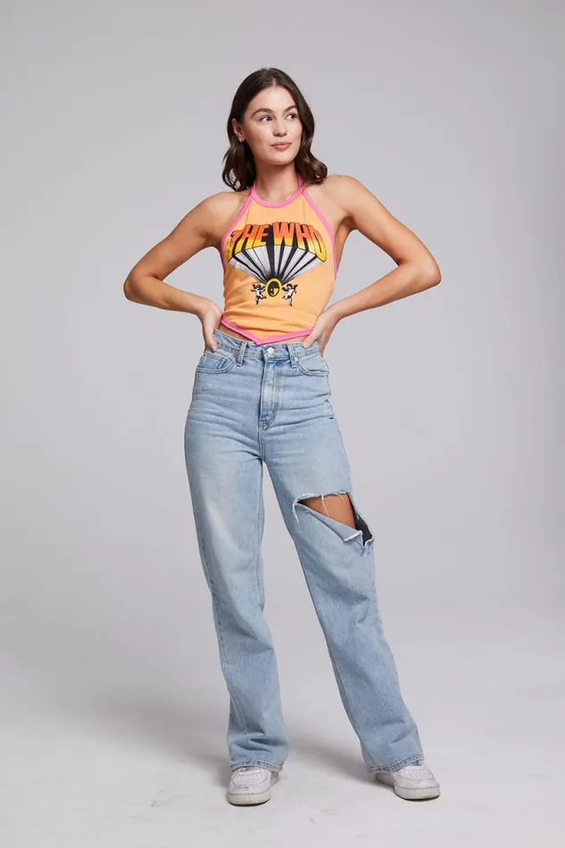Womens Tops Chaser Brand The Who Keith Moon Wallflower Halter Top