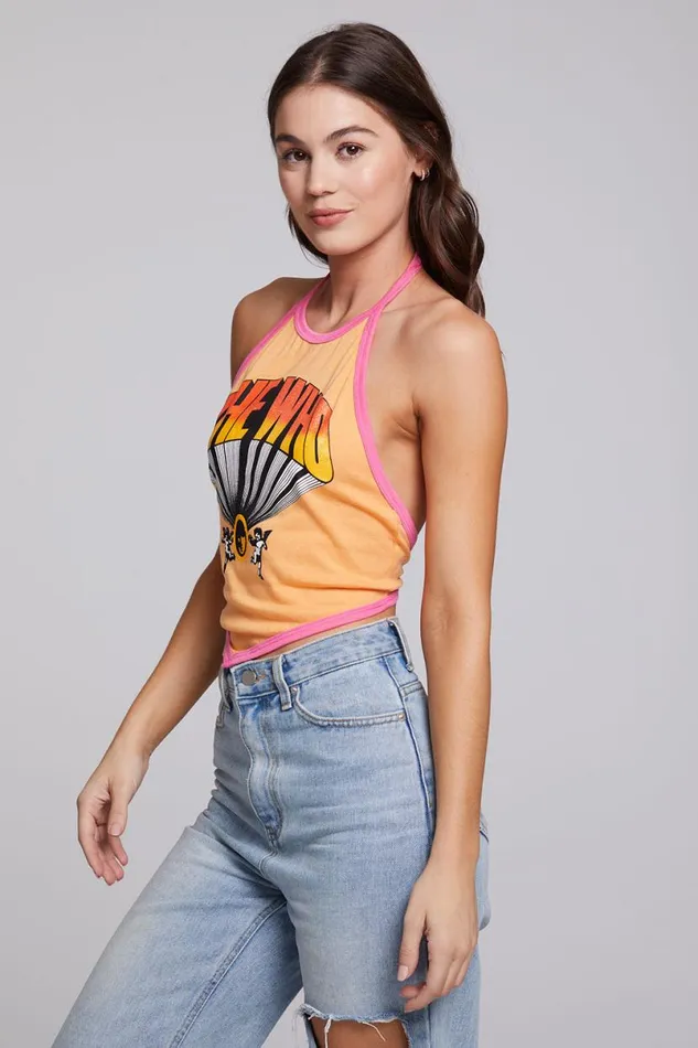 Womens Tops Chaser Brand The Who Keith Moon Wallflower Halter Top