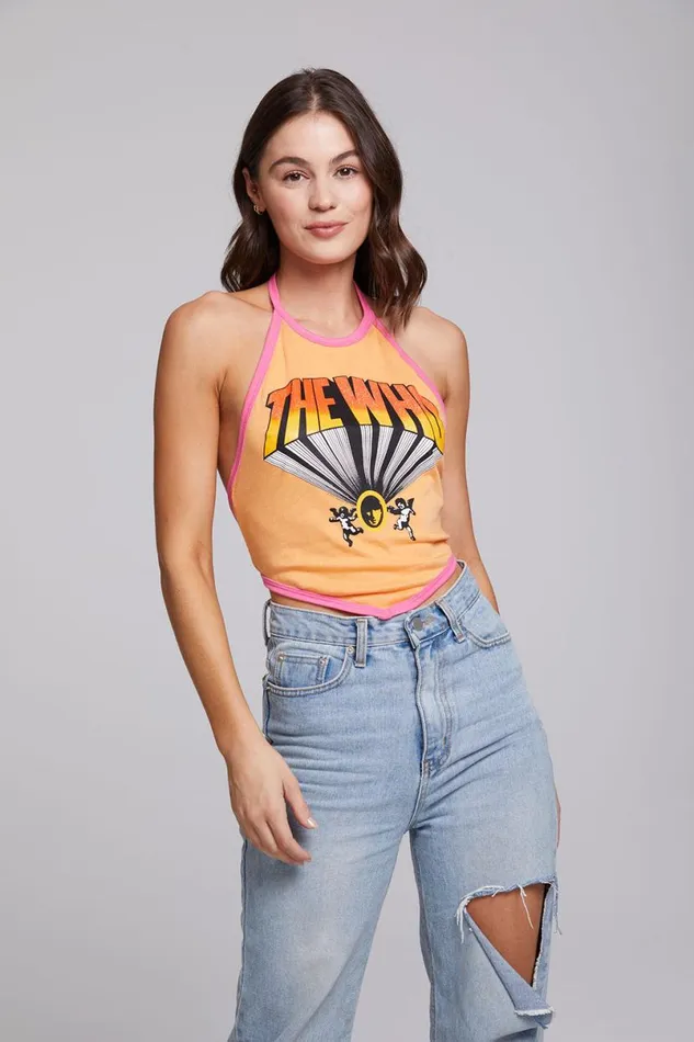 Womens Tops Chaser Brand The Who Keith Moon Wallflower Halter Top
