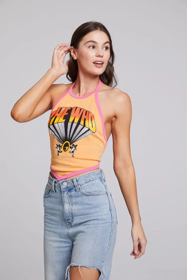Womens Tops Chaser Brand The Who Keith Moon Wallflower Halter Top