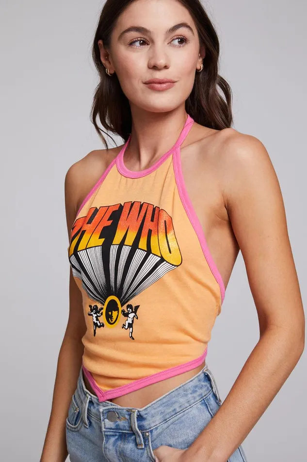 Womens Tops Chaser Brand The Who Keith Moon Wallflower Halter Top