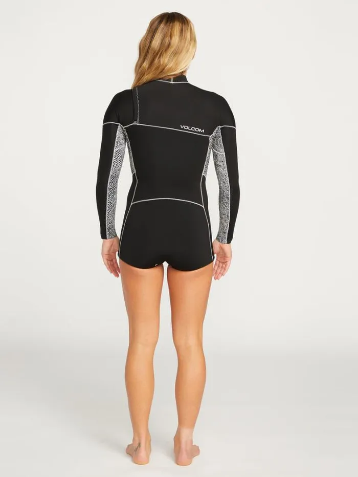 Womens Wetsuits Volcom Modulator 2mm Long Sleeve Chest Zip Wetsuit 8211 Black