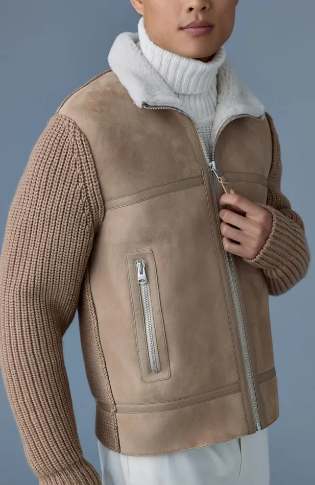 Wool Coats Men Mackage JONATHAN Mixedmedia Shearling Jacket Light Camelnatural Wool Coats Men Mackage JONATHAN Mixedmedia Shearling Jacket Light Camelnatural