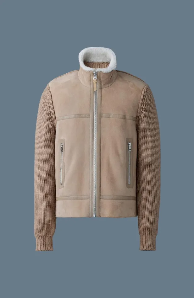 Wool Coats Men Mackage JONATHAN Mixedmedia Shearling Jacket Light Camelnatural Wool Coats Men Mackage JONATHAN Mixedmedia Shearling Jacket Light Camelnatural