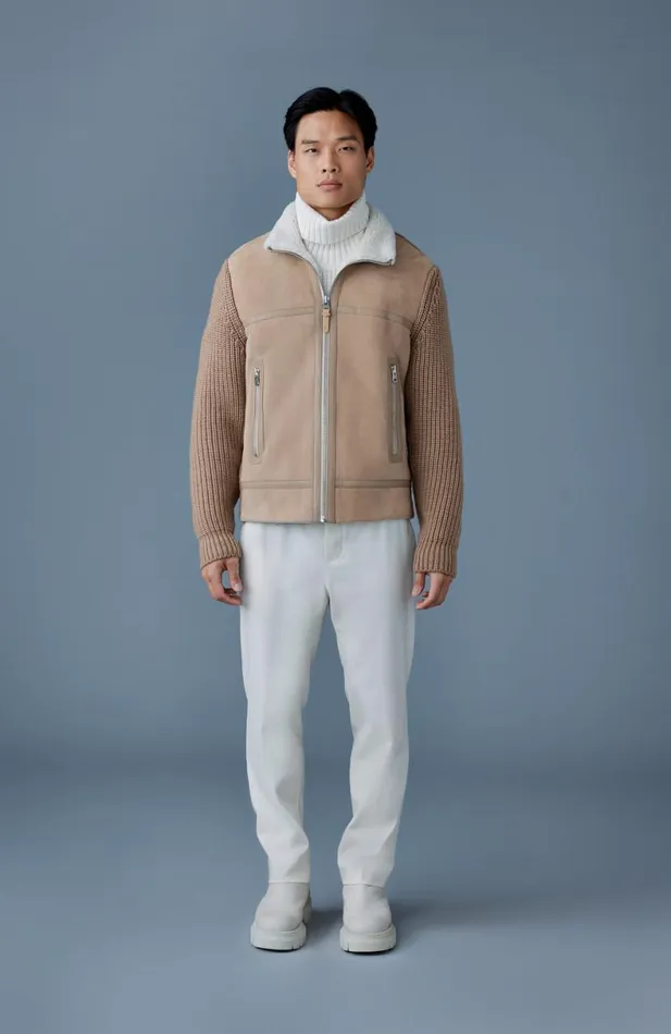 Wool Coats Men Mackage JONATHAN Mixedmedia Shearling Jacket Light Camelnatural Wool Coats Men Mackage JONATHAN Mixedmedia Shearling Jacket Light Camelnatural