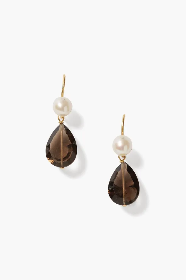 Yasmine Pearl Earrings Smoky Quartz Women Chan Luu Earrings