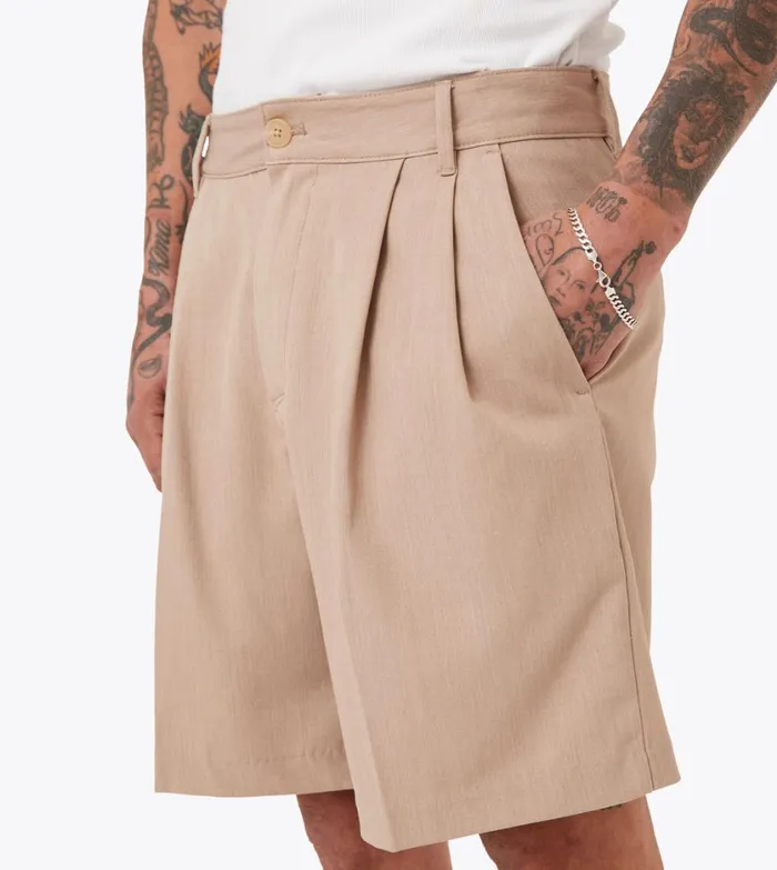 Zanerobe Shorts Men Herringbone Flow Short Beige