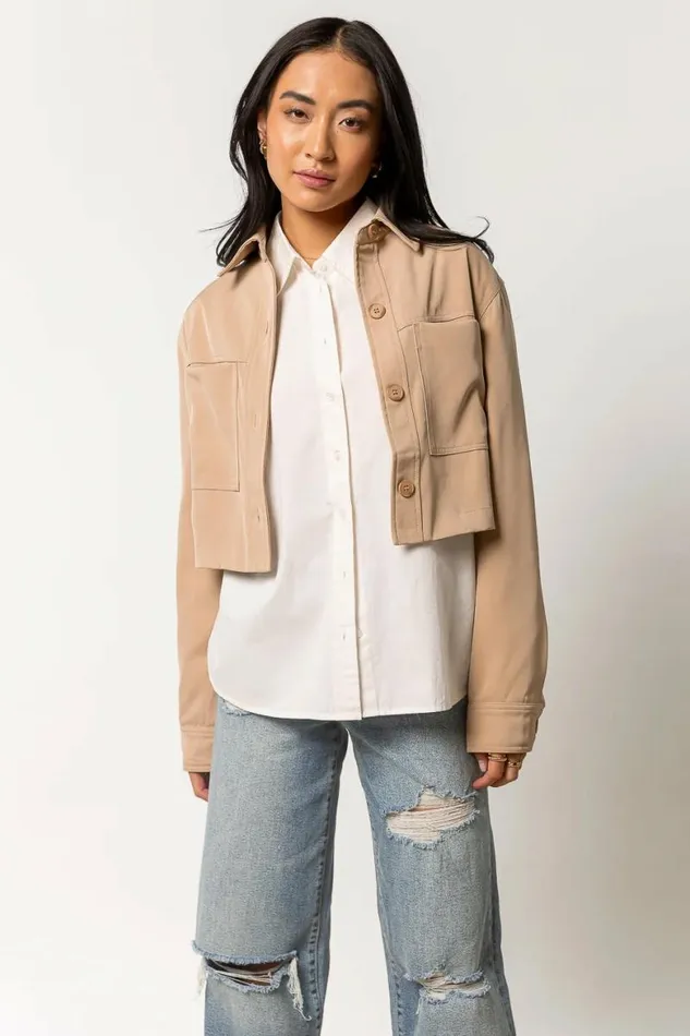 Zayla Cropped Jacket Tan Women Bohme Outerwear